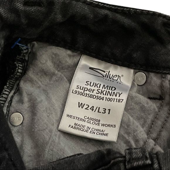 Silver Jeans Suki mid super skinny /stretchy size W24/L31 - Picture 5 of 10